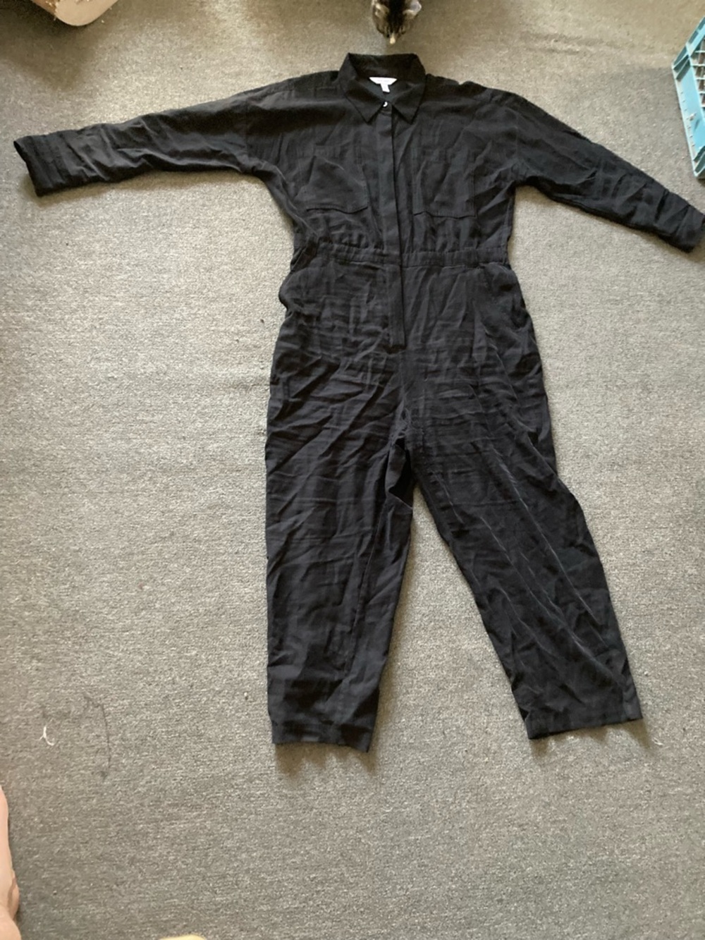 Nine West Black Belted Coveralls Longsleeve Jumpsuit